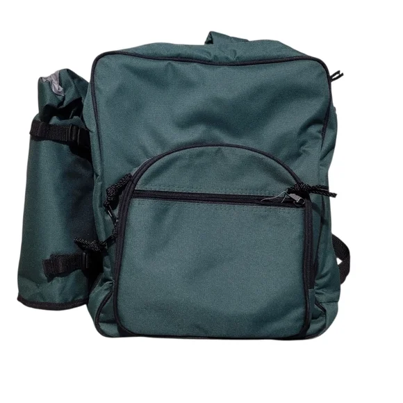 Picnic Essentials Backpack Wine Picnic for 4, Insulated Pocket Bottle Carrier - Picture 1 of 11